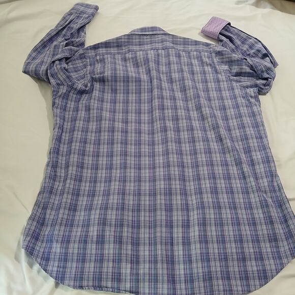 TailorByrd Men's 3XLT Contrast Flipped Cuff Long-Sleeved Button-Up Lavender/Blue - Picture 7 of 14